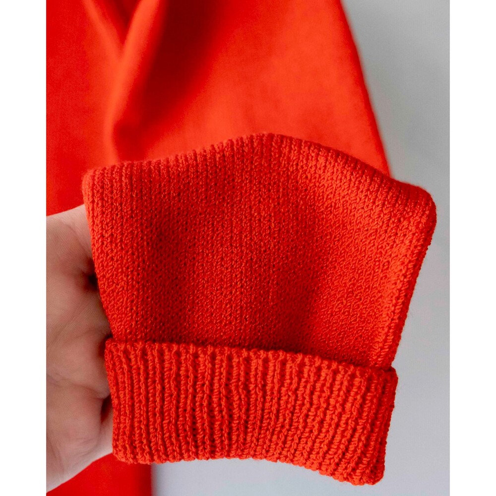 Vintage 1970's St John Knit Red Orange Gold Button Heavy Sweater Top S - Picture 5 of 10